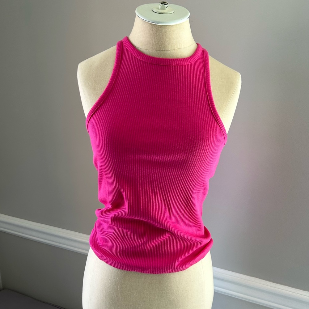 NWT JCrew razorback hot pink tank top